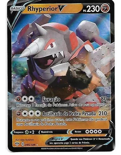 Carta Pokémon Original Rhyperior V - Escuridão Incandescente