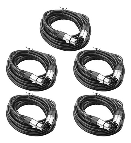 Paquete De 5 Cables Xlr De 20 Pies, Abuff Profession Balance