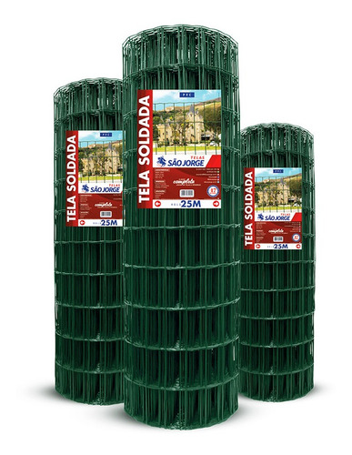 Imagem 1 de 3 de Tela Soldada 05x10 Pvc Fio 2mm 25x1,00 - São Jorge