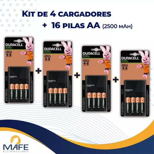 4 Cargadores Pila Recargable Duracell Aa/aaa +16 Baterias Aa