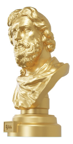 Estátua Busto Epiteto Filósofo Grego - Estoicismo Cor Cor Ouro