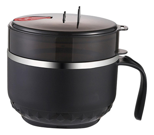 ' Ramen Cooker Ensaladera Fideos Pot Cereales Doble Negro