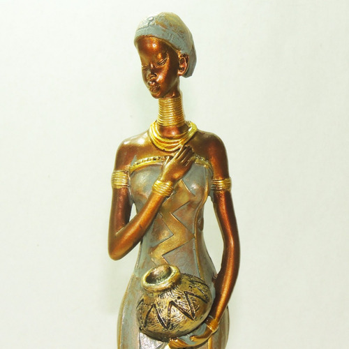 Boneca Africana Mãe E Filho Resina Negra Estátua Estatueta