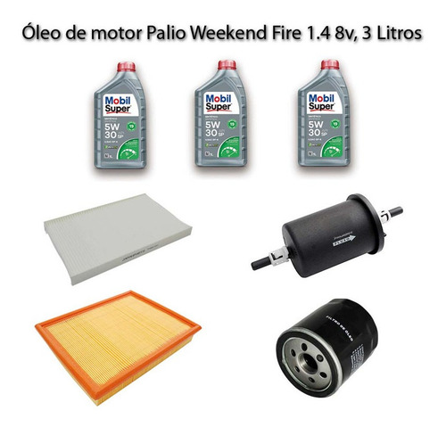 Kit De Filtros Troca Oleo Palio Weekend Trakking Fire 1.4 8v