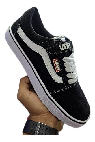 Zapatos Vans Clasicos Damas Caballeros Negro Cierre Magico 