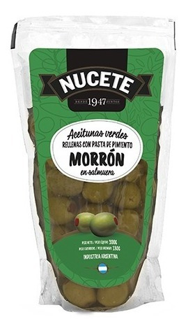Imagen 3 de 3 de Combo Aceitunas Verdes Rellenas Doypack Nucete 300 Gr X 3