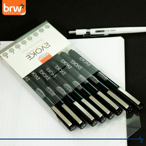 Estilógrafo Técnico Graduado Brw 0.05 A 0.8mm X8 Microfibra Negro
