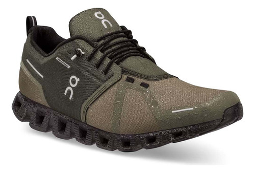Zapatillas On Running Cloud 5 Waterproof Hombre Oliva Negro