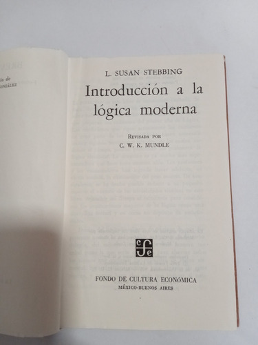 Introduccion A La Logica Moderna - Stebbing, Susan