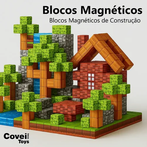Kit 96 Blocos Magnéticos Construção Imã Montar Empilhamento Cubo ...