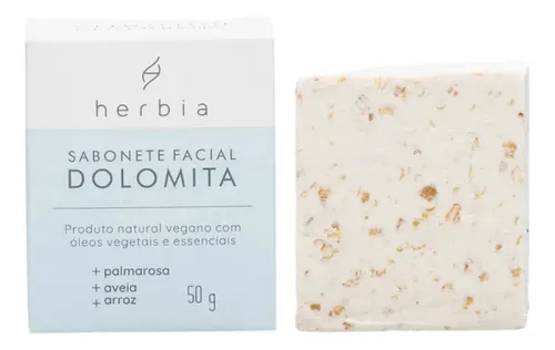 Sabonete Facial Esfoliante Dolomita Natural Vegano Herbia50g