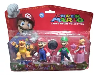 Set X 4 Muñecos Super Mario Bros - Luigi Donkey Peach - Etc