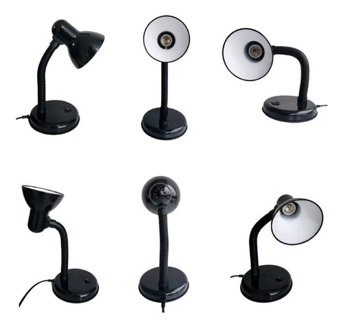 Luminaria De Mesa Taschibra Articulável Preta