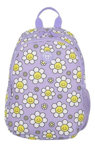 Mochila Escolar Infantil Homeschool Saxoline Floreada