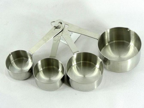Kit Xícaras Medidoras Em Inox 4 Peças - Unyhome