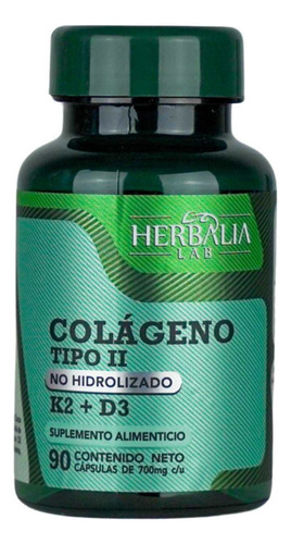 Colageno Tipo 2 Premium - Vitaminas D3 y K2 Fórmula Especial - Colageno tipo II no Hidrolizado (UC-II) - Alta Absorción - Salud Ósea, Cartilago y Articulaciones - 90 Softgels 700 mg Herbalia Lab