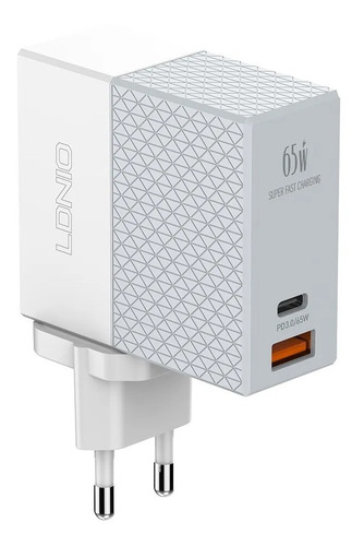 Cargador De Pared 65w Usb C - Usb A Pd Universal Ldnio