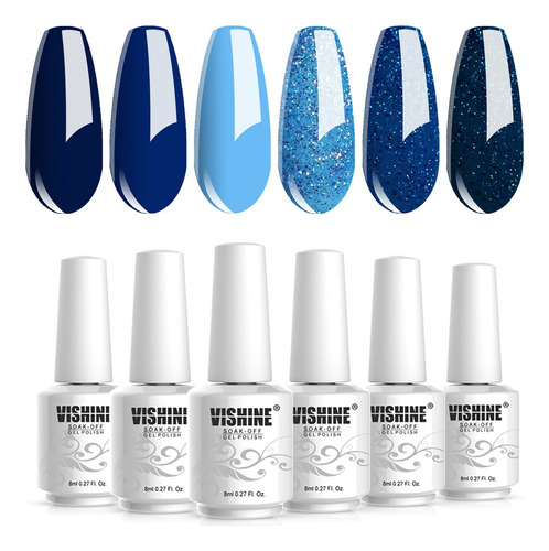 Vishine Juego De Esmalte De Uñas De Gel Uv Led, Colores Az.