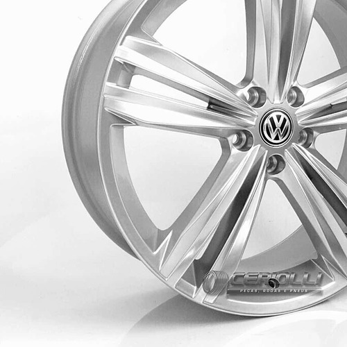 Jogo De Rodas Golf Polo Virtus T-cross Aro 17 5x100 Cor Hiper Gloss Prata