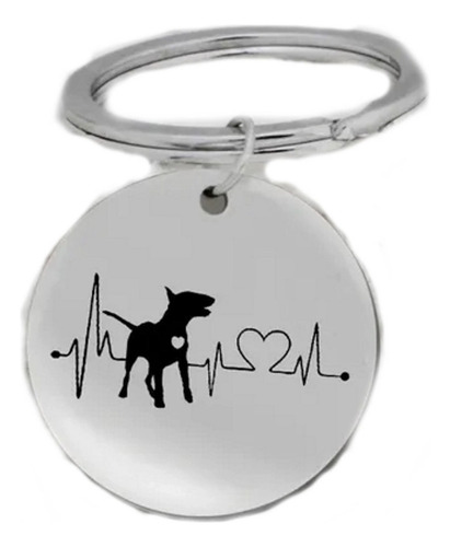 Bull Terrier Ingles - Collar Medalla Silueta Corazon Amor