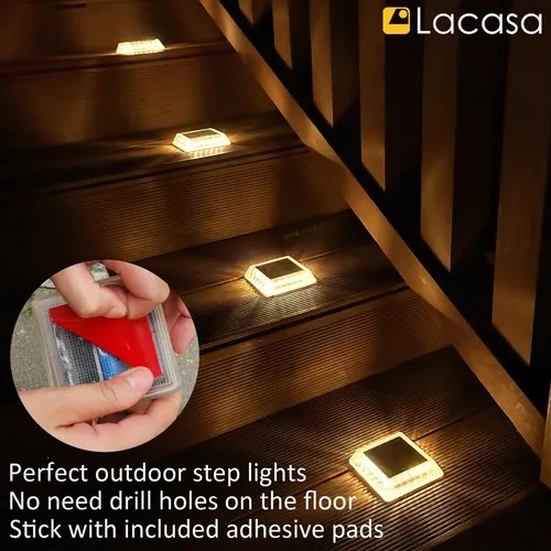 Luces Solares Para Terraza 4 Led 30 Lúmenes Blanco Cálido