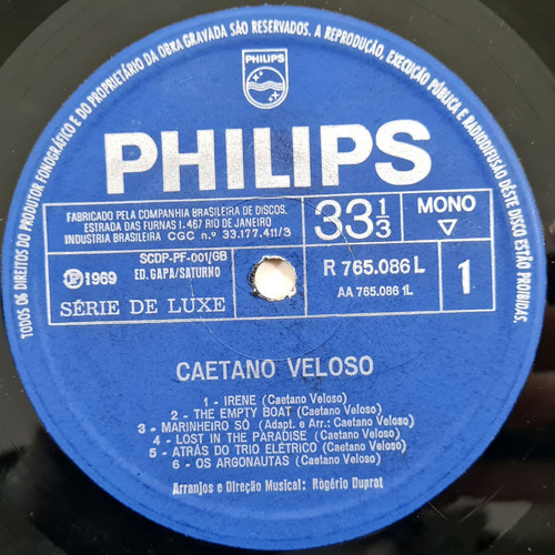 Caetano Veloso - Caetano Veloso (1969) Brasil - Vinilo / Lp (Usado)