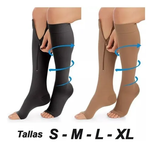 Combo X2 Medias De Compresión Anti Varices Cremallera Unisex