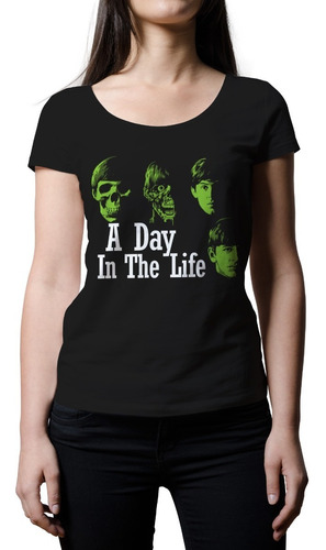 Remera Mujer Rock The Beatles  A Day In The Life B-side Tees