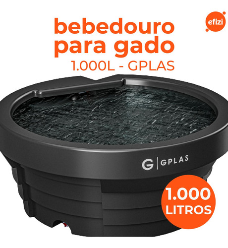 Bebedouro Para Gado 1.000l Preto Gplas