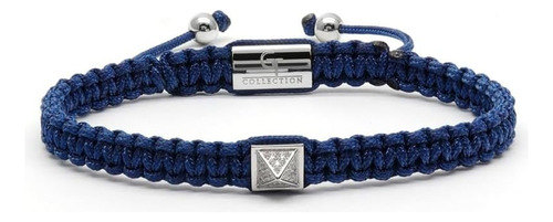 Pulsera Azul Unisex Con Pirámide De Plata, Elegante Pulsera 