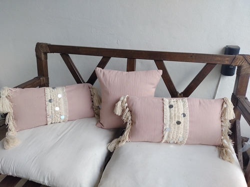 3 Almohadones Rosas Boho