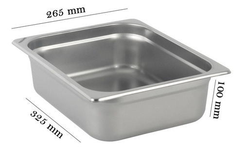 Imagem 2 de 2 de Cuba Gastronômica Aço Inox Gn 1/2 X 100mm