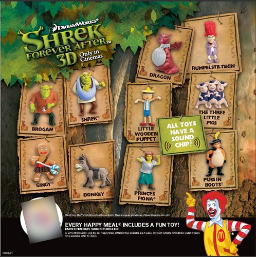 Shrek 4 Mcdonalds 2010 Colección Completa - 10 Muñecos (Usado)