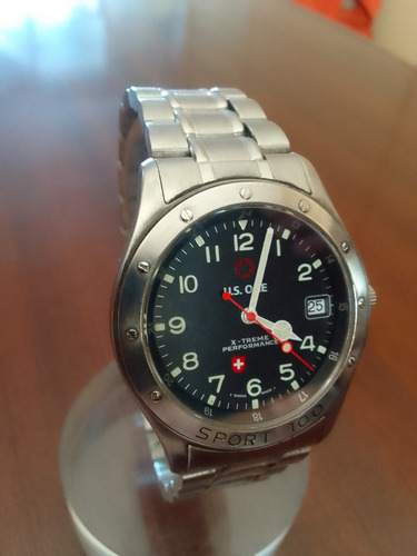 Reloj Suizo Para Hombre - U.s One Plateado Plateado Negro (Usado)