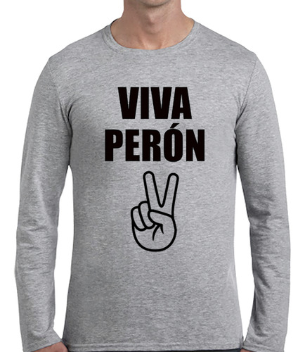 Remera Hombre Ml Peronismo Viva Peron V De La Victoria