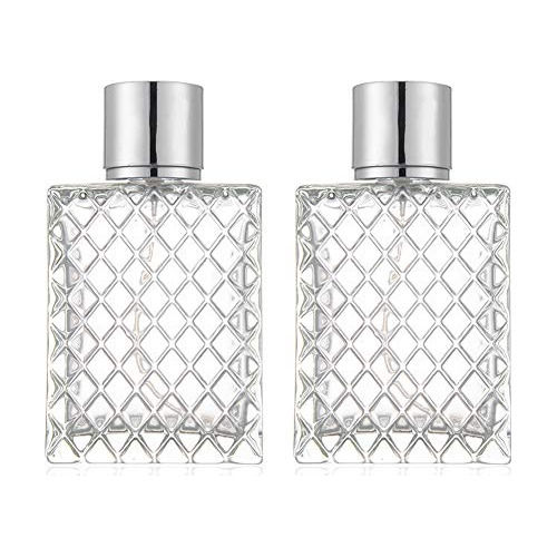 Constore 2 Frascos Perfume 100ml Cuadrados Vidrio Transparen