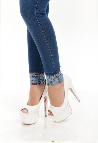 Calça Jeans Feminina Destmoda Barra Love Modelos Exclusivos