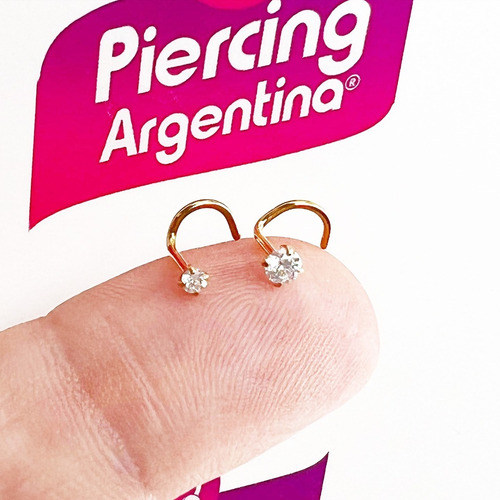 Imagen 2 de 2 de Piercing Nariz Zirconia Engarzado Piercing Argentina ®