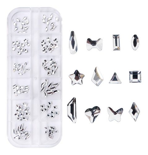 2pack Piedras Cristal De Calidad Para Uñas Color Diferentes Color Cristal+roja Claro