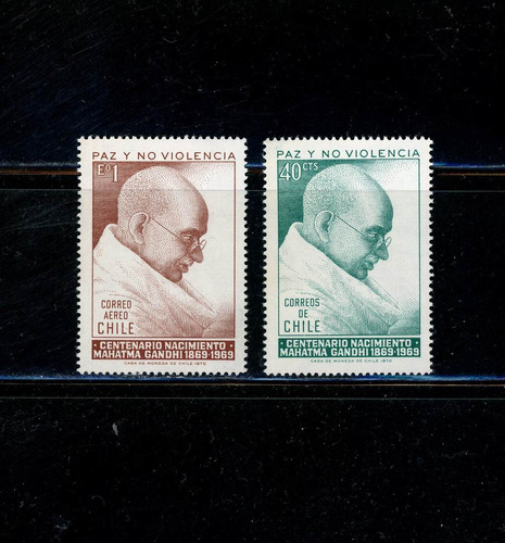 Sellos De Chile. 100 Años Nacimiento Mahatma Gandhi. 1970.
