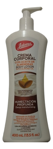 Crema Corporal Con Aceite De Almendras Jaloma 400 Ml