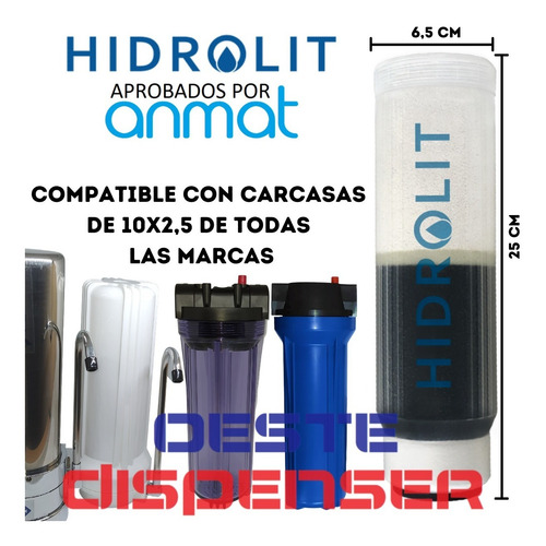 Imagen 2 de 9 de Repuesto Filtro Hidrolit Senic Out Arsenico Metales Pesados