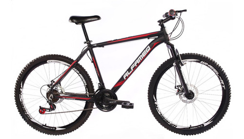 Mountain bike Alfameq Zahav aro 26 21" 21v freios de disco mecânico cor preto/vermelho