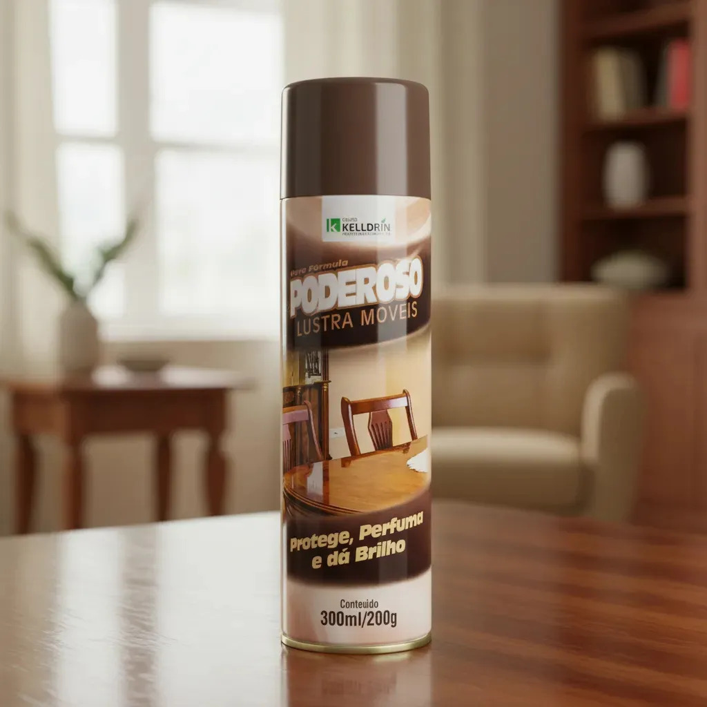 Lustra Móveis Poderoso Kelldrin 300 ml - Limpa Moveis Remove Sujeira da Brilho Perfuma e Protege