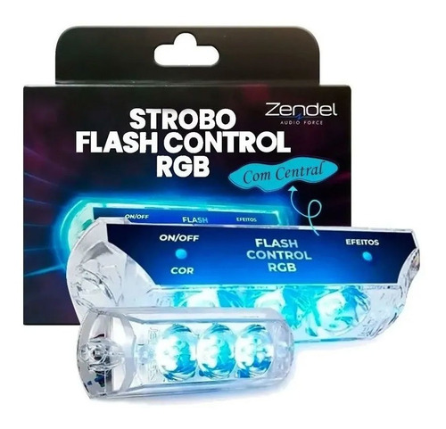 Kit Strobo 2 Farois Rgb Zendel Flash Control 9w P/ Caixa Bob