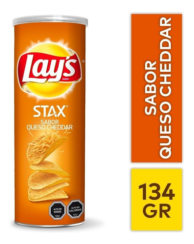 Imagen 1 de 2 de Papas Fritas Lays Stax Sabor Cheddar 134 Grs