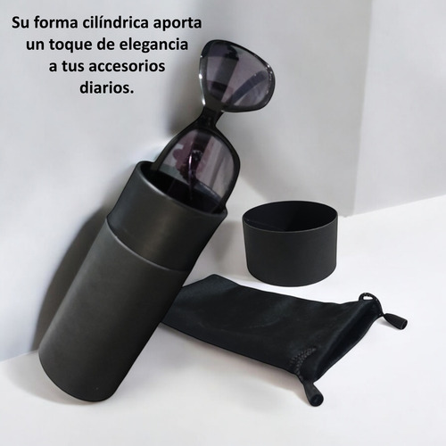 Estuche Lentes Rigido Cilindrico Gafas Con Funda 2 Piezas