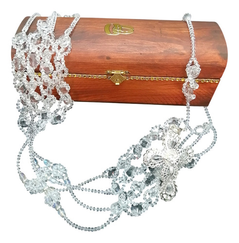Lazo Matrimonial Cristal Amor Entrelazado Mancuerna Madera Oscuro