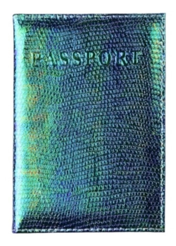 Porta Pasaporte Holográfico Brillante Verde Oscuro Cool Bags