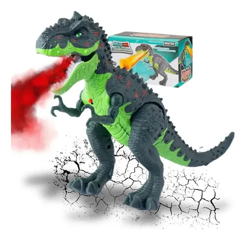 Dinossauro T-Rex Interativo c/ Luz, Som e Fumaça para Crianças – Kizumba